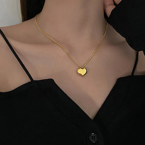 Svarnika Jewels Gold-Plated Anti Tarnish Heart Themed Pendant