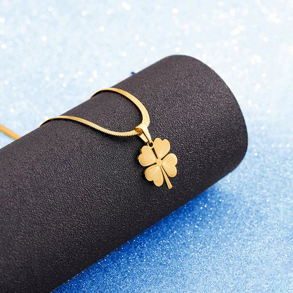 Svarnika Jewels Gold Plated Stainless Steel Anti Tarnish Clover Themed Pendant