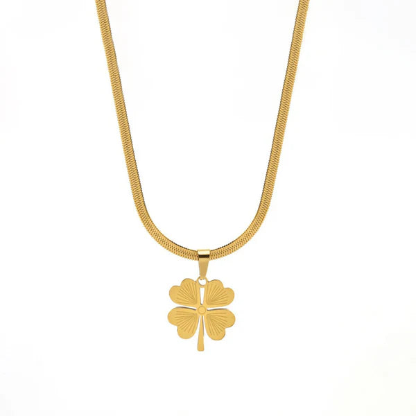 Svarnika Jewels Gold Plated Stainless Steel Anti Tarnish Clover Themed Pendant