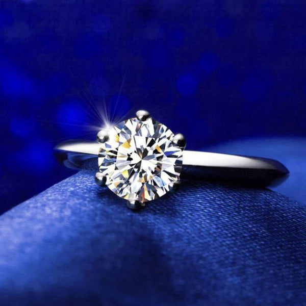 Svarnika Jewels Silver Plated Crystal Studded Anti Tarnish Solitaire Adjustable Finger Ring