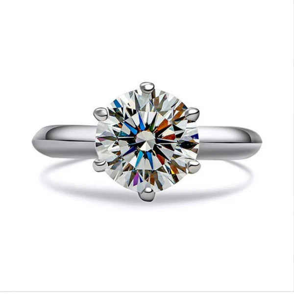 Svarnika Jewels Silver Plated Crystal Studded Anti Tarnish Solitaire Adjustable Finger Ring