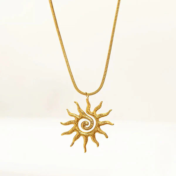 Gold Plated Anti Tarnish Stainless Steel Sun Shaped Pendant
