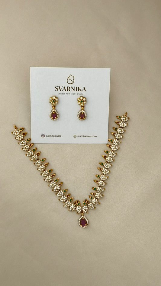 Gold Plated CZ  Necklace Set