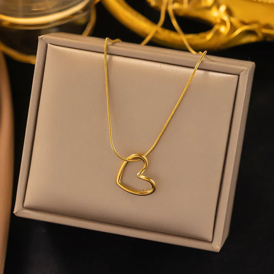 18K Gold Plated Heart Pendant Necklace